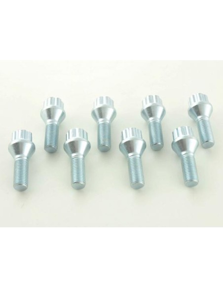 Set di bulloni per ruote (8 pezzi) Collare conico lunghezza albero 42 mm M12x1,25 argento