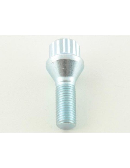 Set bulloni ruota (10 pz.) Collare conico lunghezza albero 27mm M12x1,25 argento