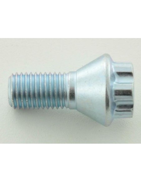 Set bulloni ruota (10 pezzi), collare conico, testa corta, lunghezza albero 22 mm M12x1,25 argento