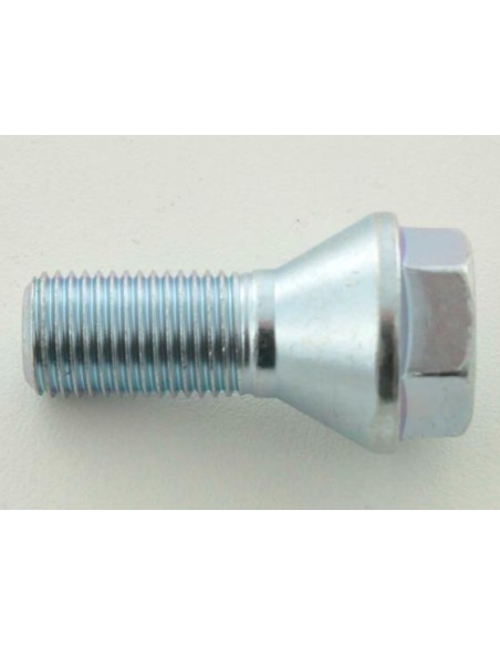 Set bulloni ruota (8 pezzi), collare conico, testa corta, lunghezza albero 22mm M12x1,25 argento