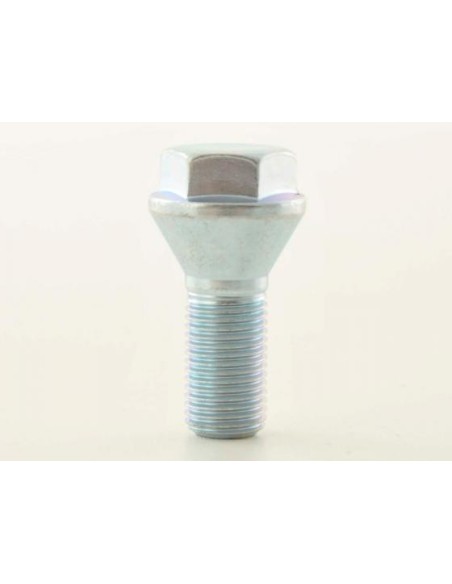 Set bulloni ruota (8 pezzi), collare conico, testa corta, lunghezza albero 22mm M12x1,25 argento