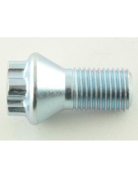 Set di bulloni per ruote (10 pezzi) lunghezza albero 21 mm, collare conico argento M14x1,5