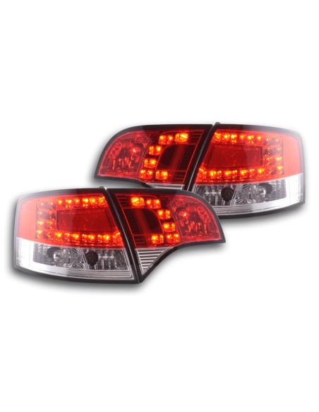 Fanali posteriori a LED set Audi A4 Avant tipo 8E 04-08 rosso / trasparente