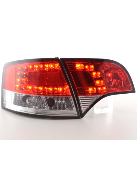 Fanali posteriori a LED set Audi A4 Avant tipo 8E 04-08 rosso / trasparente