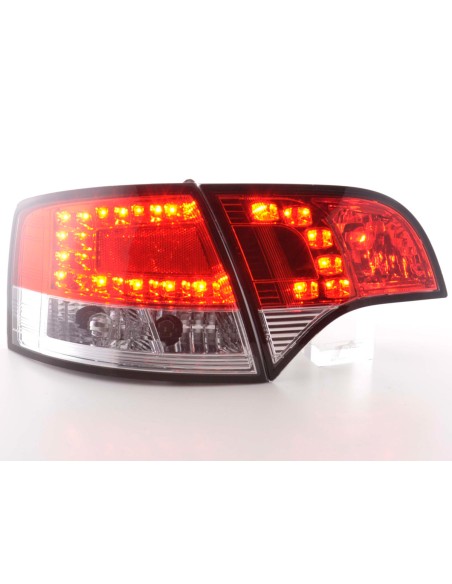 Fanali posteriori a LED set Audi A4 Avant tipo 8E 04-08 rosso / trasparente