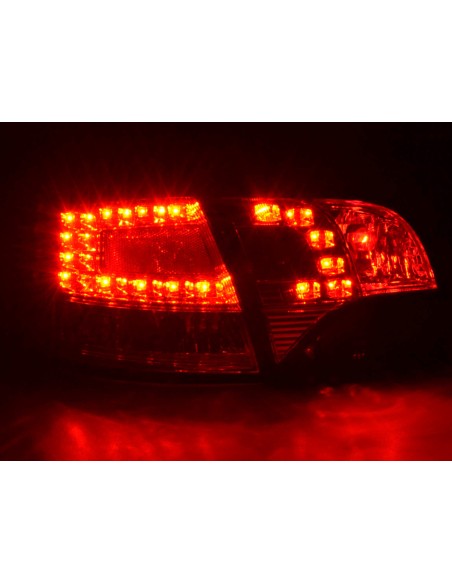 Fanali posteriori a LED set Audi A4 Avant tipo 8E 04-08 rosso / trasparente