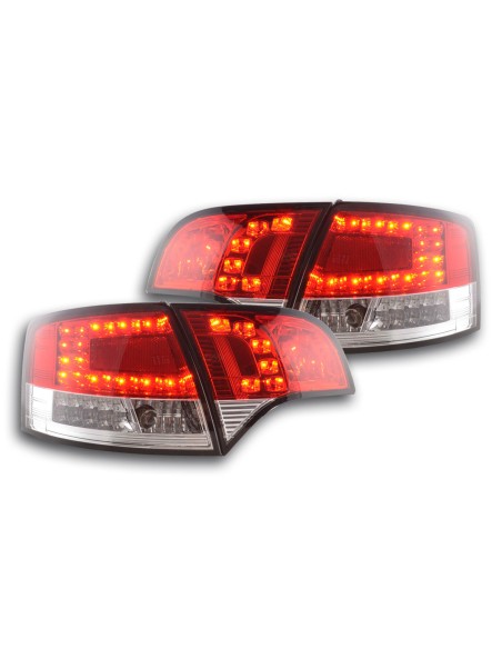 Fanali posteriori a LED set Audi A4 Avant tipo 8E 04-08 rosso / trasparente
