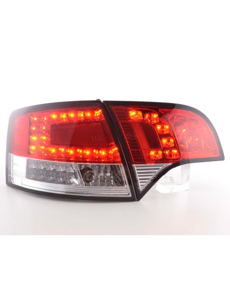 Fanali posteriori a LED set Audi A4 Avant tipo 8E 04-08 rosso / trasparente