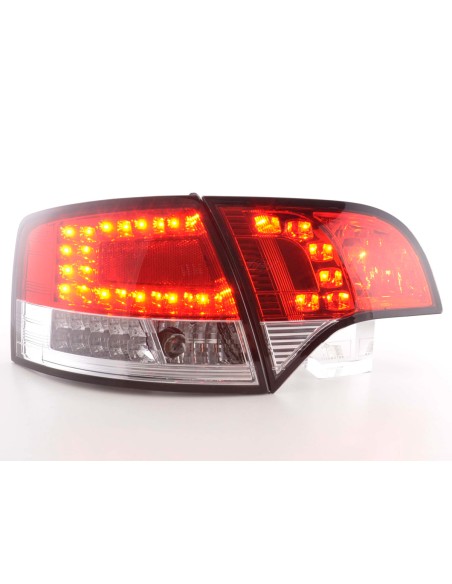 Fanali posteriori a LED set Audi A4 Avant tipo 8E 04-08 rosso / trasparente