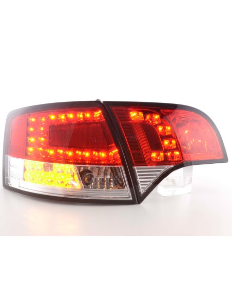 Fanali posteriori a LED set Audi A4 Avant tipo 8E 04-08 rosso / trasparente