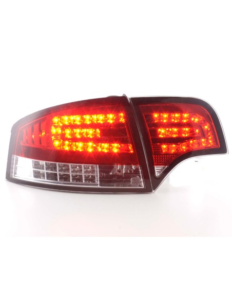 Set di luci posteriori a LED Audi A4 berlina tipo 8E 04-07 rosso / trasparente