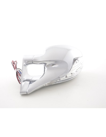 Specchietto retrovisore esterno sportivo set N-Look a 3 poli regolabile con grande indicatore di direzione cromato con guida a s