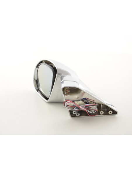 Specchietto retrovisore esterno sportivo set N-Look a 3 poli regolabile con grande indicatore di direzione cromato con guida a s
