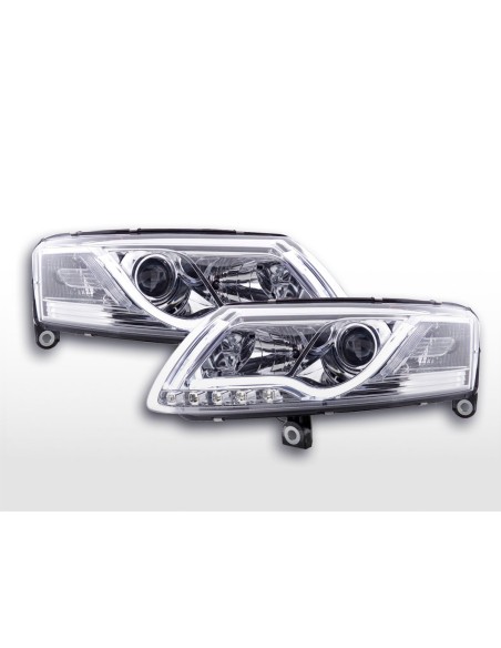 Faro Daylight LED DRL look Audi A6 tipo 4F 04-08 cromato