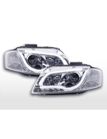 Faro Daylight LED DRL look Audi A3 tipo 8P / 8PA 03-08 cromato