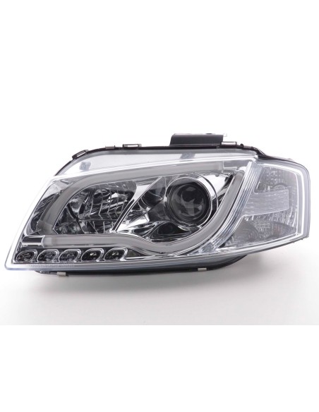 Faro Daylight LED DRL look Audi A3 tipo 8P / 8PA 03-08 cromato