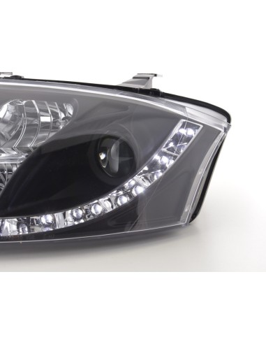 Faro Daylight LED DRL look Audi TT tipo 8N 99-06 nero per guida a destra
