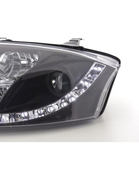 Faro Daylight LED DRL look Audi TT tipo 8N 99-06 nero per guida a destra