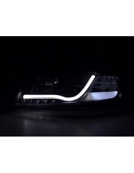 Faro Daylight LED DRL look Audi A4 tipo 8E 01-04 nero per guida a destra