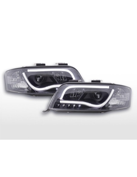 Faro Daylight LED DRL look Audi A6 tipo 4B 01-04 nero per guida a destra