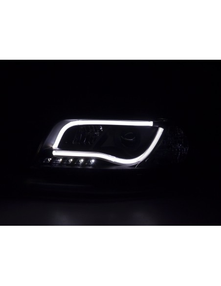 Faro Daylight LED DRL look Audi A6 tipo 4B 01-04 nero per guida a destra