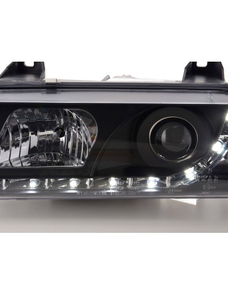 Faro diurno Luci di marcia diurna a LED BMW Serie 3 E36 Coupé 92-99 nero