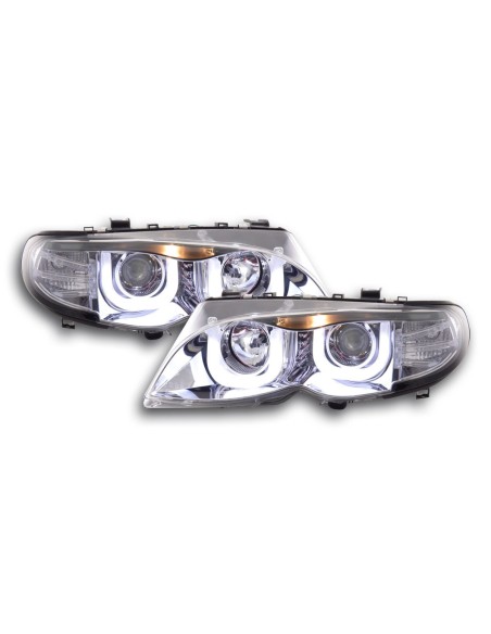 Fari Angel Eyes BMW 3er E46 Limo / Touring 02-05 cromati