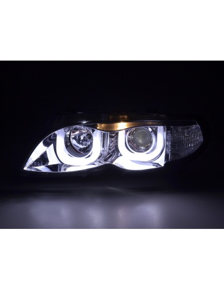 Fari Angel Eyes BMW 3er E46 Limo / Touring 02-05 cromati