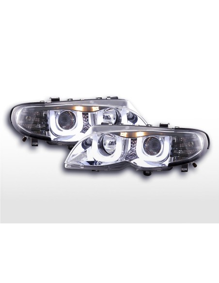 Fari Angel Eyes BMW 3er E46 Limo / Touring 02-05 cromati