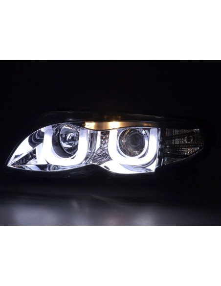 Fari Angel Eyes BMW 3er E46 Limo / Touring 02-05 cromati