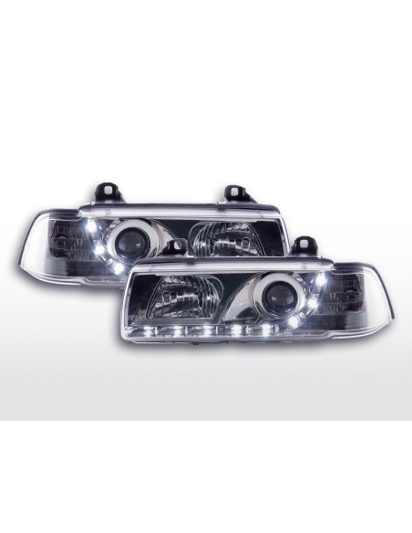 Fari Daylight Luci di marcia diurna a LED BMW Serie 3 E36 Coupe / Cabrio 92-98 cromato per guida a destra