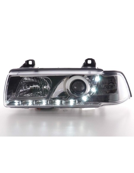 Fari Daylight Luci di marcia diurna a LED BMW Serie 3 E36 Coupe / Cabrio 92-98 cromato per guida a destra