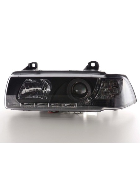 Faro Daylight Luci di marcia diurna a LED BMW Serie 3 E36 Coupe / Cabrio 92-98 nero per guida a destra
