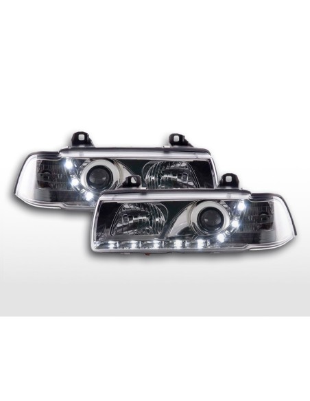 Faro diurno Luci di marcia diurna a LED BMW Serie 3 E36 Limo / Touring cromato per guida a destra