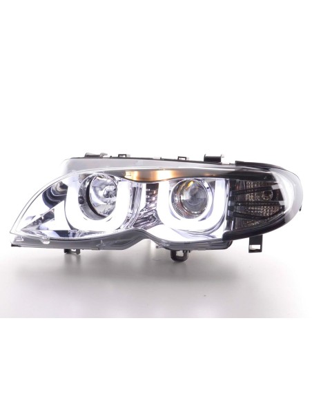 Faro Daylight LED DRL look BMW Serie 3 E46 Limo / Touring 02-05 cromato per guida a destra