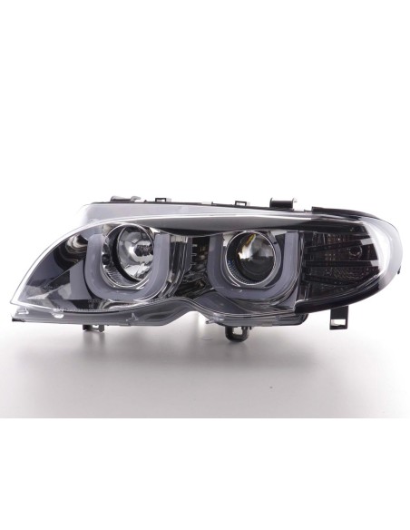 Faro Daylight LED DRL look BMW Serie 3 E46 Limo / Touring 02-05 cromato per guida a destra