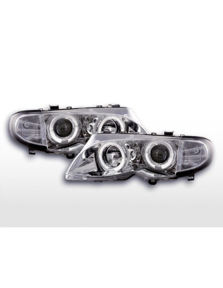 Set faro BMW Serie 3 E46 Limo / Touring 02-05 cromato per guida a destra