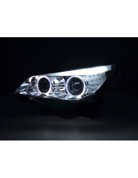Set faro BMW serie 5 E60 / E61 03-07 cromato
