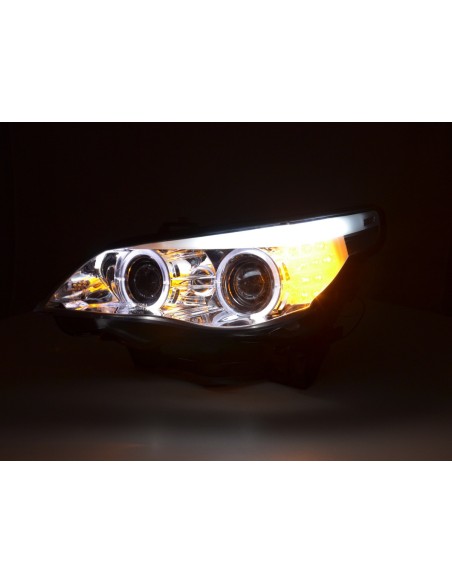Set faro BMW serie 5 E60 / E61 03-07 cromato
