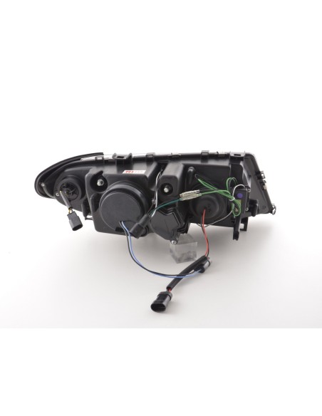 Fari Angel Eyes BMW Serie 3 E46 Limo / Touring 02-05 neri per guida a destra