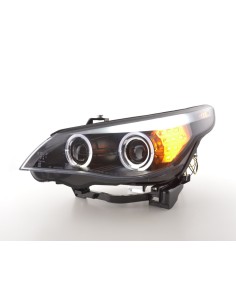 Fari allo xeno Angel Eyes LED BMW Serie 5 E60 / E61 03-04 neri 2