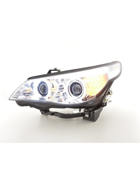 Fari allo xeno Angel Eyes CCFL BMW Serie 5 E60 / E61 05-08 cromati