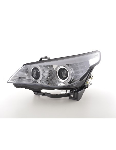 Fari allo xeno Angel Eyes CCFL BMW Serie 5 E60 / E61 05-08 cromati