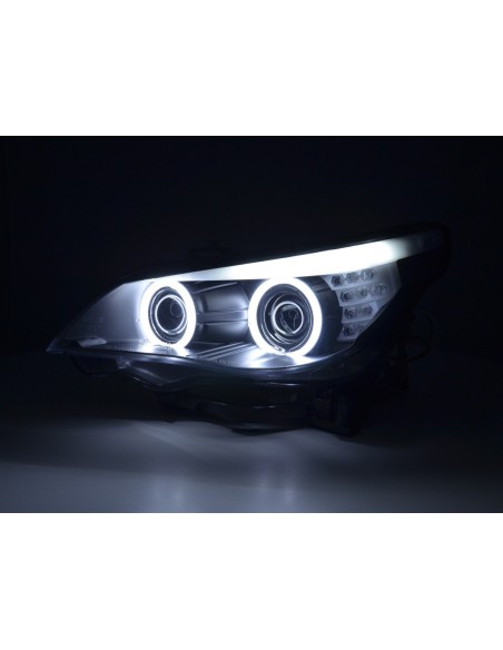 Fari allo xeno Angel Eyes CCFL BMW Serie 5 E60 / E61 05-08 neri