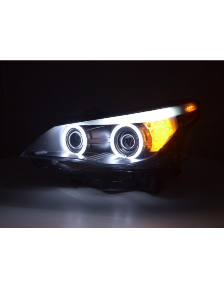 Fari allo xeno Angel Eyes CCFL BMW Serie 5 E60 / E61 05-08 neri