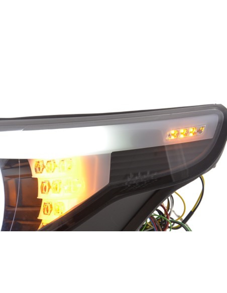 Set fari allo xeno Angel Eyes CCFL BMW Serie 5 E60 / E61 05-08 nero per guida a destra