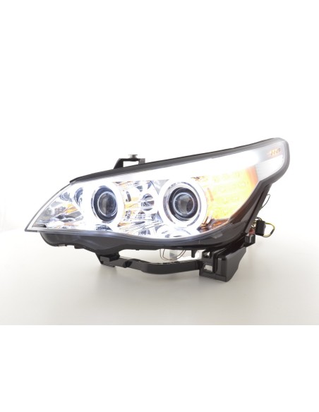 Set fari allo xeno Angel Eyes CCFL BMW 5er E60 / E61 03-04 cromato