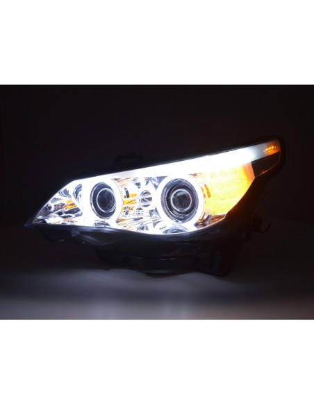 Set fari allo xeno Angel Eyes CCFL BMW 5er E60 / E61 03-04 cromato