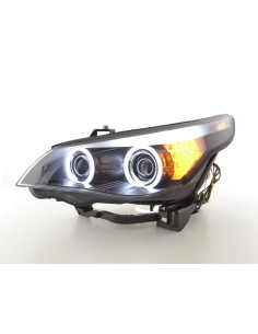 Fari allo xeno Angel Eyes CCFL BMW Serie 5 E60 / E61 03-04 neri 2