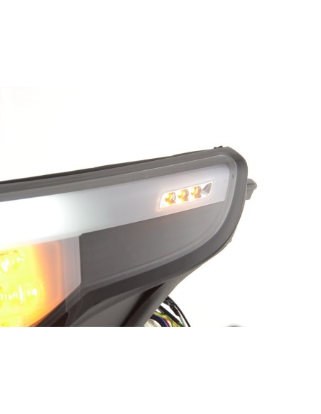 Set fari allo xeno Angel Eyes CCFL BMW 5er E60 / E61 03-04 nero per guida a destra
